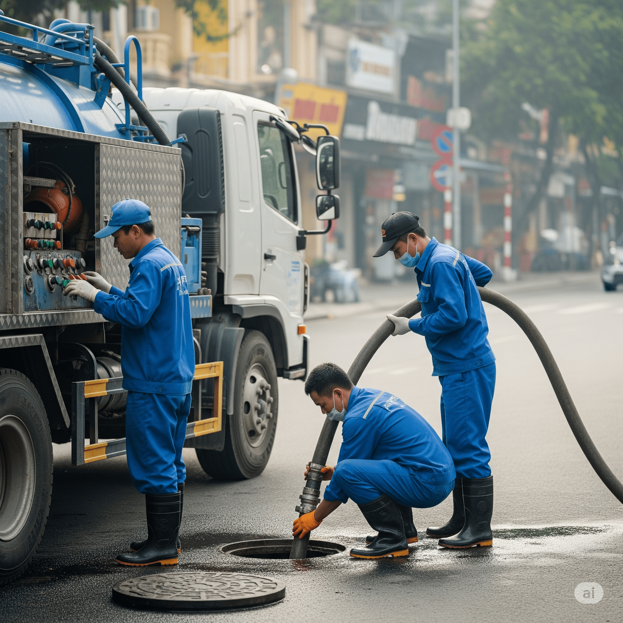 Quá trình hút bể phốt